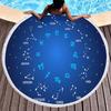 12 Constellation Round Beach Towel, Soft Microfiber Mystery Universe Galaxy Beach Towel Absorbent Towel for Travel Pool Picnic
