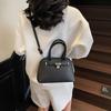 New Women's Bag Fashion Style Street Shot Solid Color Shell Bag Portable Shoulder Oblique Span Bag