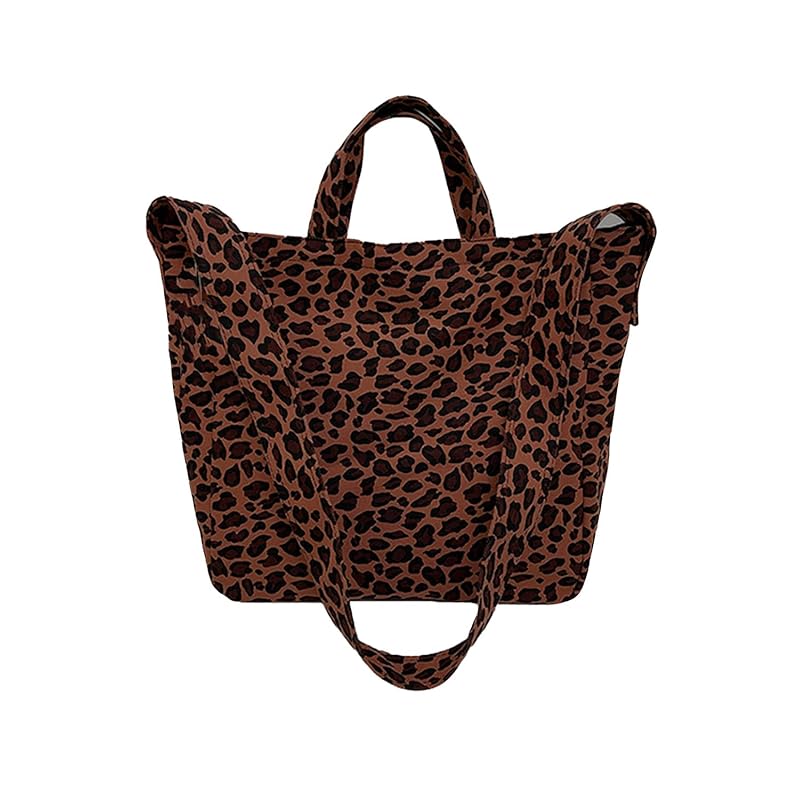 

[MIKA&MAYA] leopard print 2way tote bag shoulder bag large capacity (dark brown)