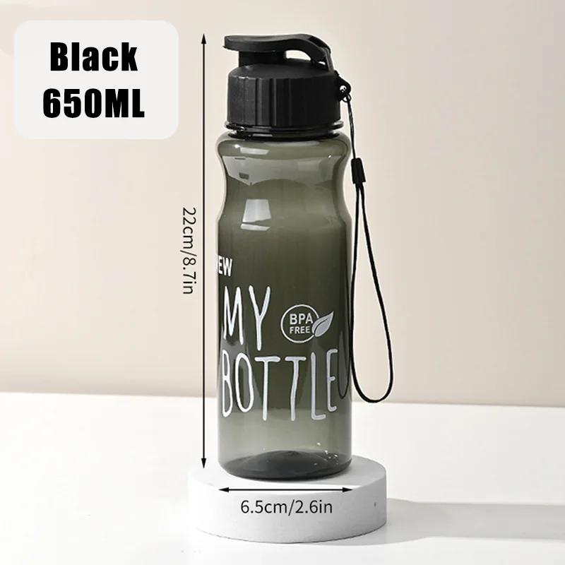 Transparent Water Bottle Portable Sport Cup for Drinking Kitchen Tools 550ML Water Bottle For School Gym Travel Girl Boy
