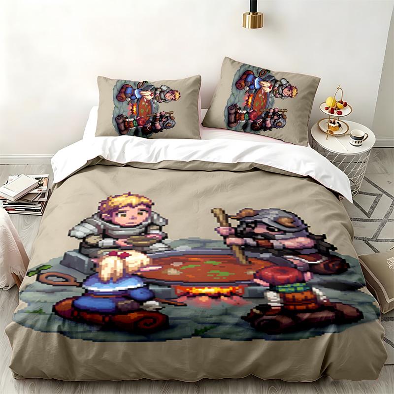 Delicious in Dungeon 3pc set Perfect for bedroom use Comfortable bedding set includes a duvet cover and two pillowcases Ideal birthday or Christmas gi