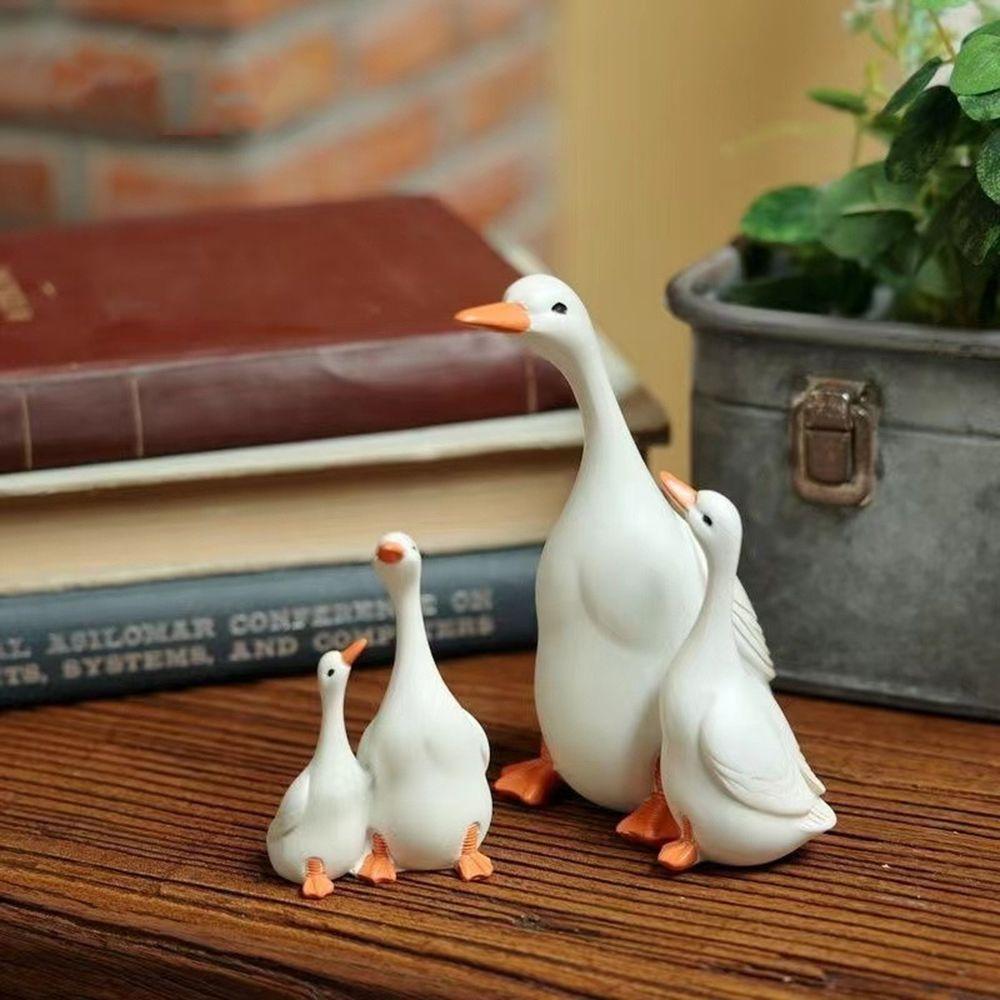 Home Decoration Desktop Embellishment Lifelike Scultpture Landscape Ornament Duck Statues Figurines