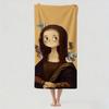 Oil painting  L-Leonardo D-Da Vinci M-Mona Lisa Towel Drying Bath Towel Applicable To Light Swimming Camping Yoga Beach Out