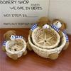 Creative Storage Basket Handmade Eco-Friendly Storage Basket Made of Corn Husk Cartoon Bear Hug Desktop Sundries Storage Basket