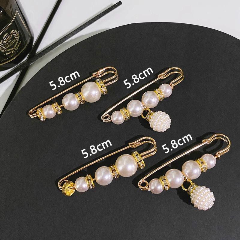 Elegant Pearl Flower Brooch for Women - Anti-Exposure Clothing Pin Accessory