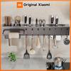 Heavy-Duty Carbon Steel Knife Holder Kitchen Organizer Rack No-Drill Wall-Mounted Organizer Rack for Utensils Cutting Boards