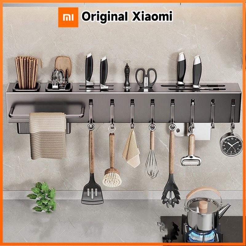 Xiaomi Heavy-Duty Carbon Steel Knife Holder Kitchen Organizer Rack No-Drill Wall-Mounted Organizer Rack for Utensils Cutting Boards
