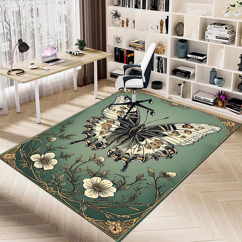 1PC Butterfly Flowers Extra Large Non Slip Floor carpet, Office, family, bedroom, Studio   Large Area Rug Indoor Rugs, , Vibrant Colors