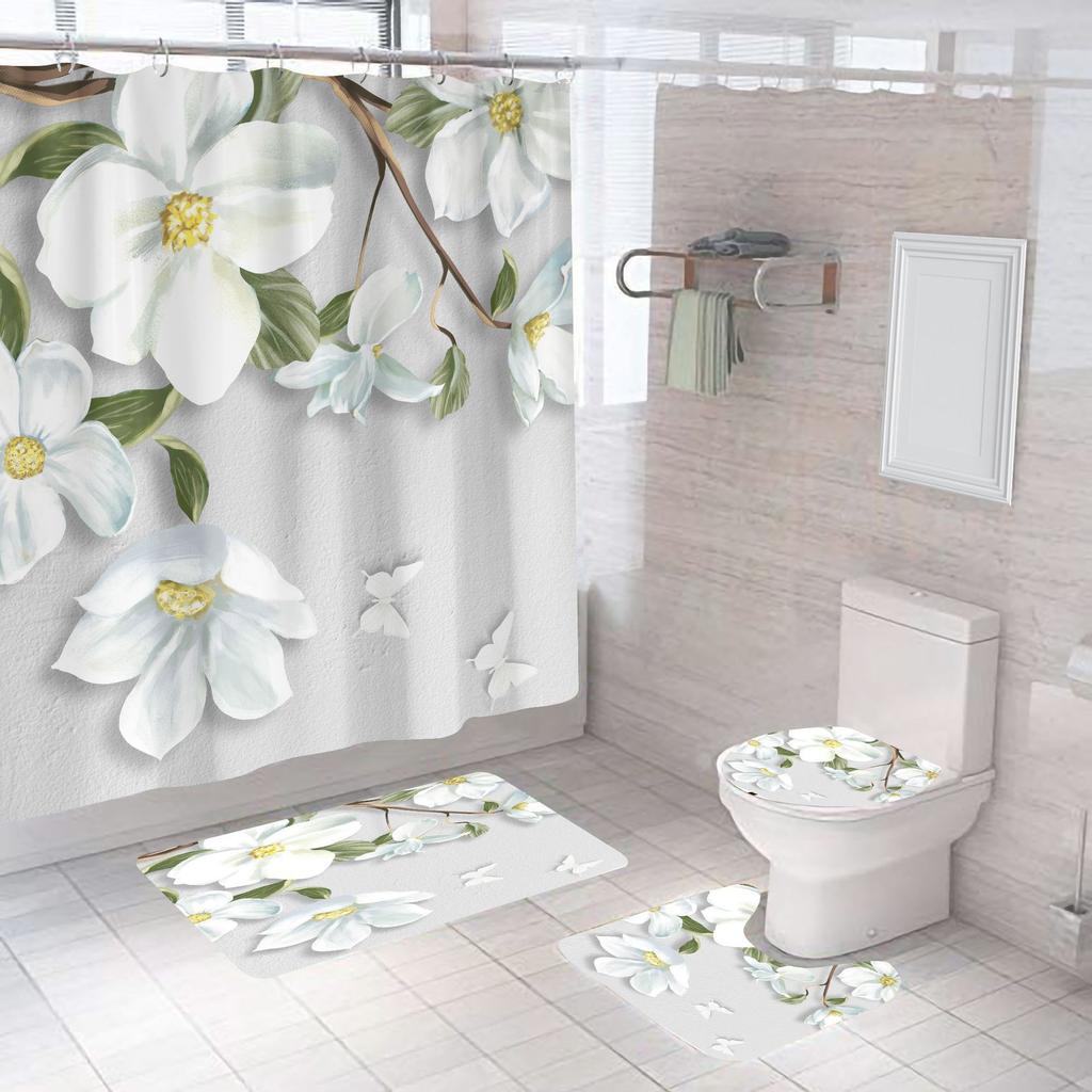 Bathroom Shower Shower Curtain Set No Punch Bathroom Window Curtain Door Curtain Partition Curtains