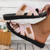 Women's Casual and Stylish Beach Vacation Shoes - with Cross Straps, Comfortable Open-toe Flat Shoes for Casual Indoor and Outdoor Wear