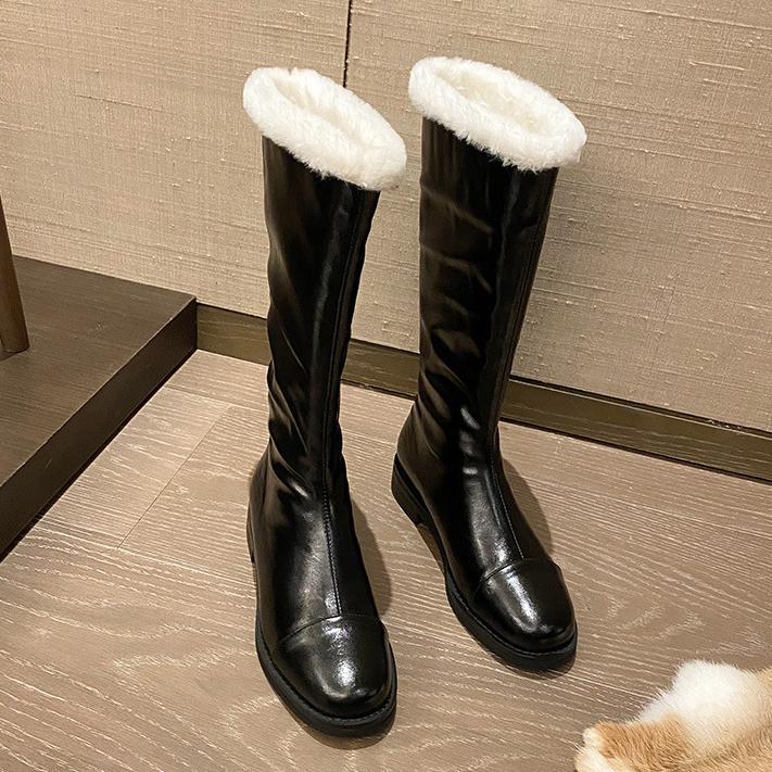 flat platform thigh high boots