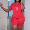 Quality Womens Tracksuit Printing Casual Shorts Set Outdoor Sports Jogging Woman Clothing Summer Daily Fashion T-shirt Outfits
