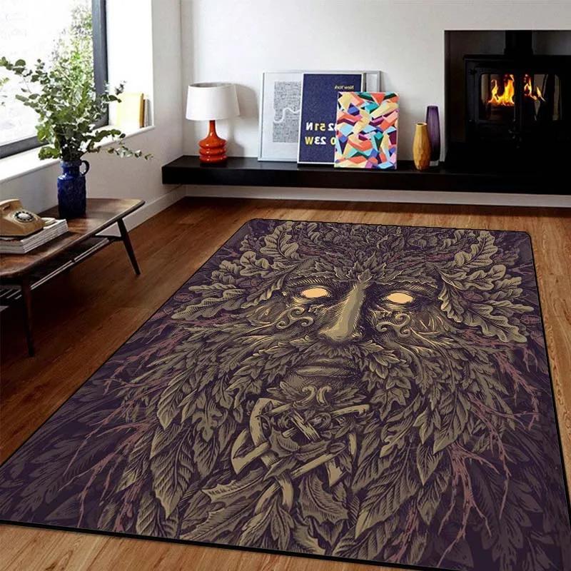 3D Viking Pattern Carpet Area Rugs Graphic Square Anti-slip Large Carpets Living Room Home Decoration Children Bedroom Carpet