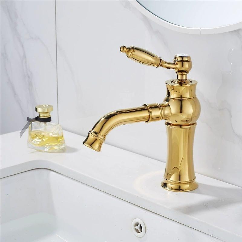 Chrome Basin Faucets Modern Gold Deck Mounted Bathroom Mixer Faucets High Bathroom Sink Faucet Taps