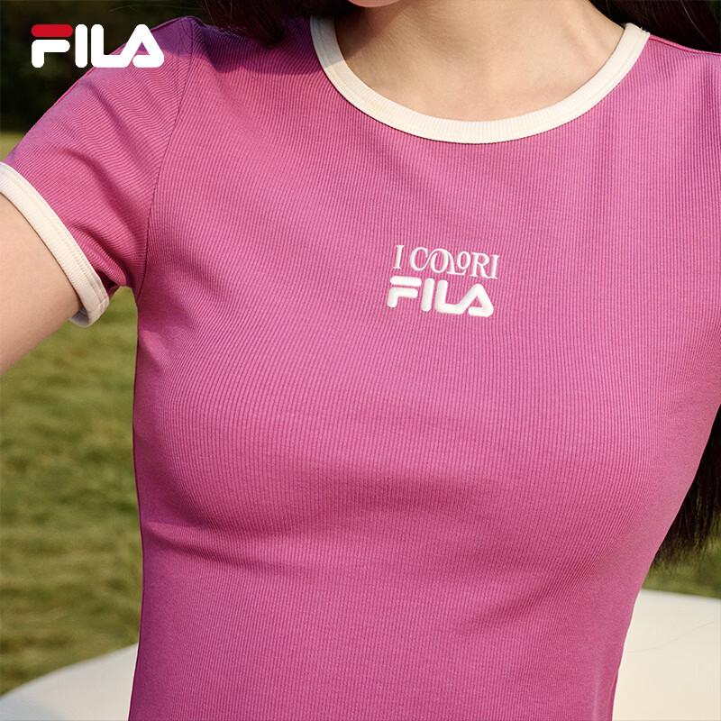FILA Women's Ribbed Slim-Fit Short Sleeve T-Shirt