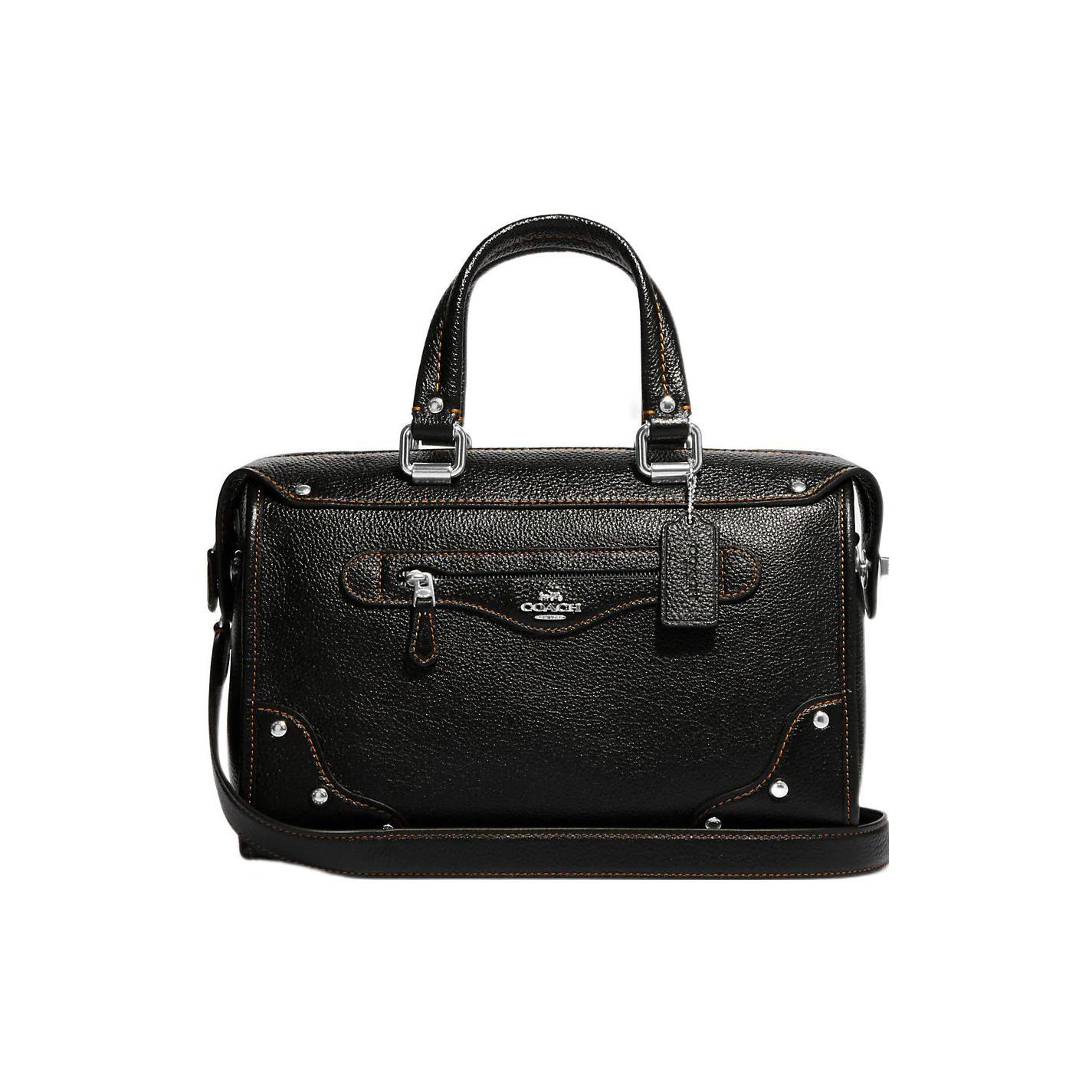 Coach Women's Grain/Black Millie 30 Zipper Closure Pebble Leather Tote Shoulder Crossbody Bag Large Bags Ce636-Svdtv