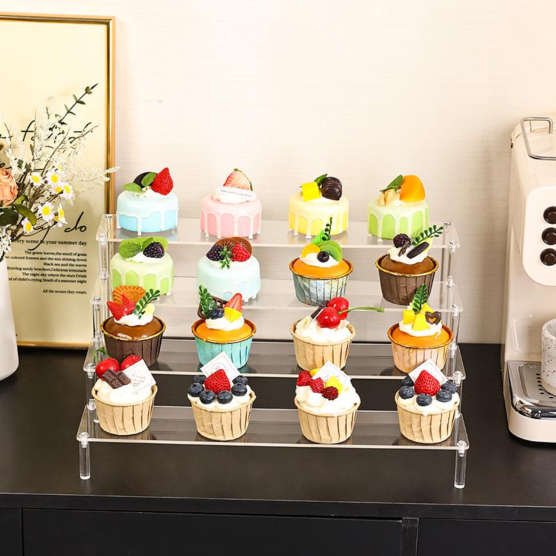 1pc multifunctional acrylic transparent stepped cake stand paper cup cake dessert display stand suitable for parties