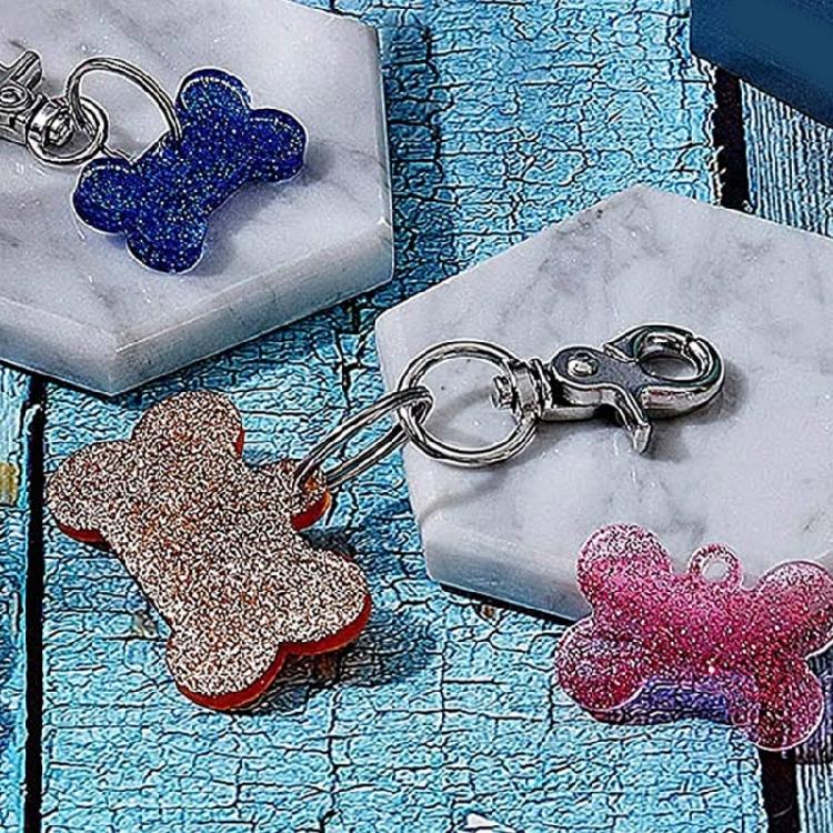 Bone Shaped Tag Silicone Resin Mold Kit with for Key Rings for DIY Crafts Jewelr