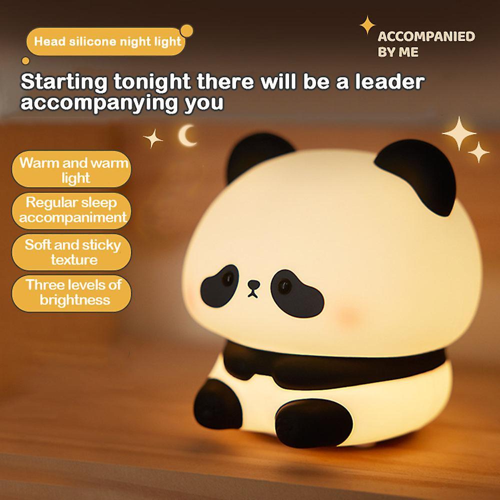 Cute Silicone Large Panda Head Nightlight Rechargeable Ambience Light Birthday Christmas Gift
