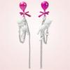 Thickened Zinc Alloy Balloon Bowknot Earrings with Comfort Fit Design for Extended Wear During Festival Event Gatherings