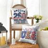 happy Anniversary of the US Cushion Cover Natural Linen Organic Fabric DoubleSided Printing Sofa Home Decor Gift Pillow Cover
