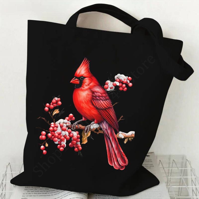 

Холщовая сумка через плечо женская любительница животных птиц сумка для поездок на работу повседневная модная кардинал подростковая сумка под мышкой