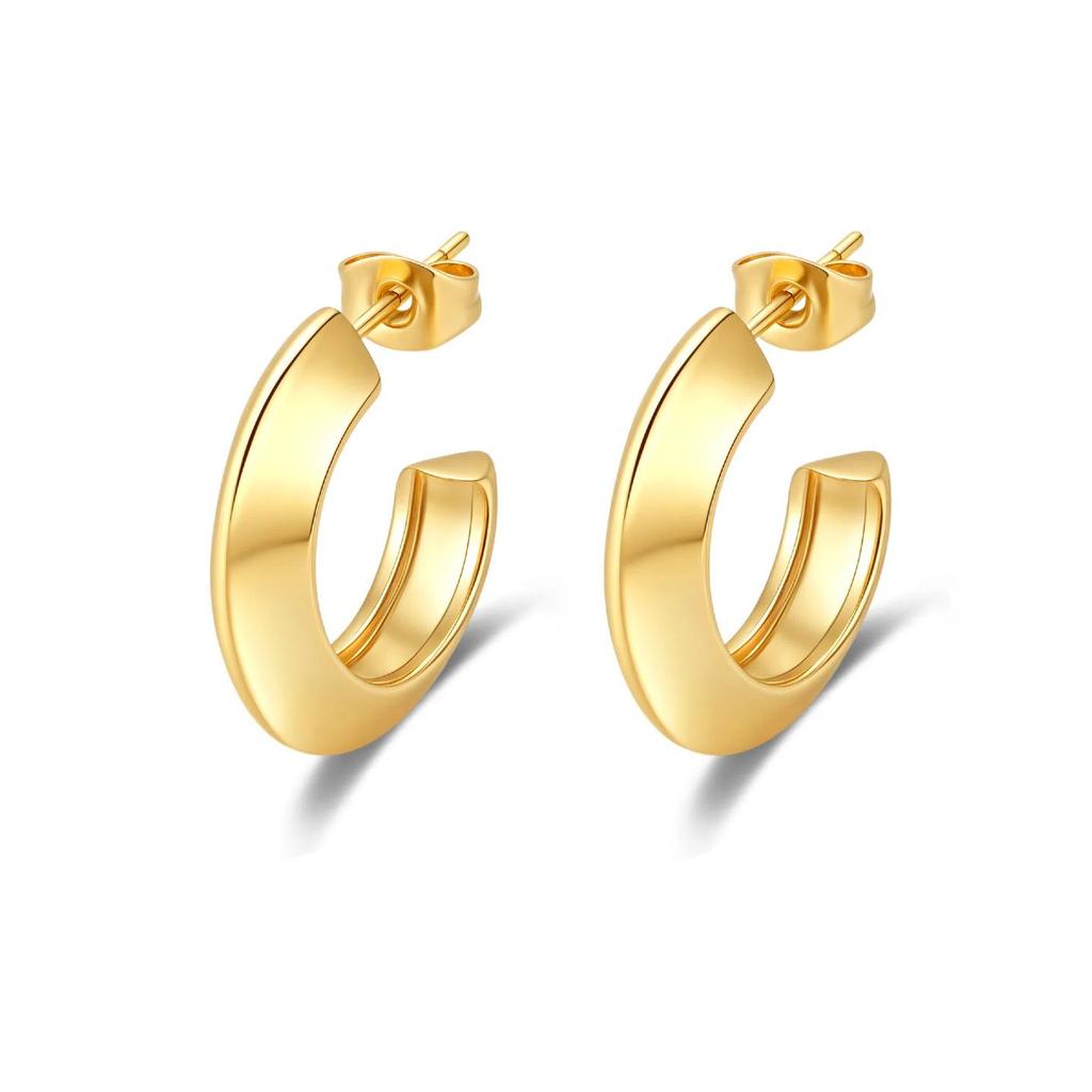 Orecchini a Cerchio Geometrici Intrecciati Europei e Americani in Acciaio al Titanio - Design Elegante e Unico per Donna