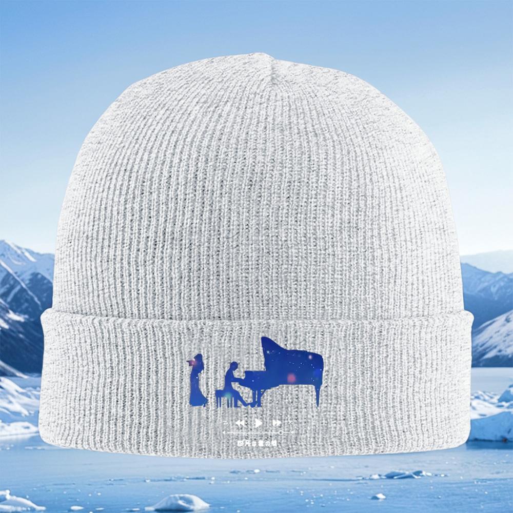 Piano Playerlady Figuremusicstarry Night Men Women Unisex Knitted Hat Beanie Pullover Cap Winter Thermal Warm Christmas Outdo