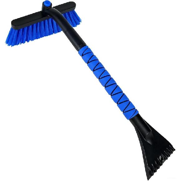 26" Snow Brush & Ice Scraper for Car Windshield and Window | 2-in-1 Winter Tool with Premium Bristles for Cars/SUVs/Trucks — Rotating Head, Heavy -
