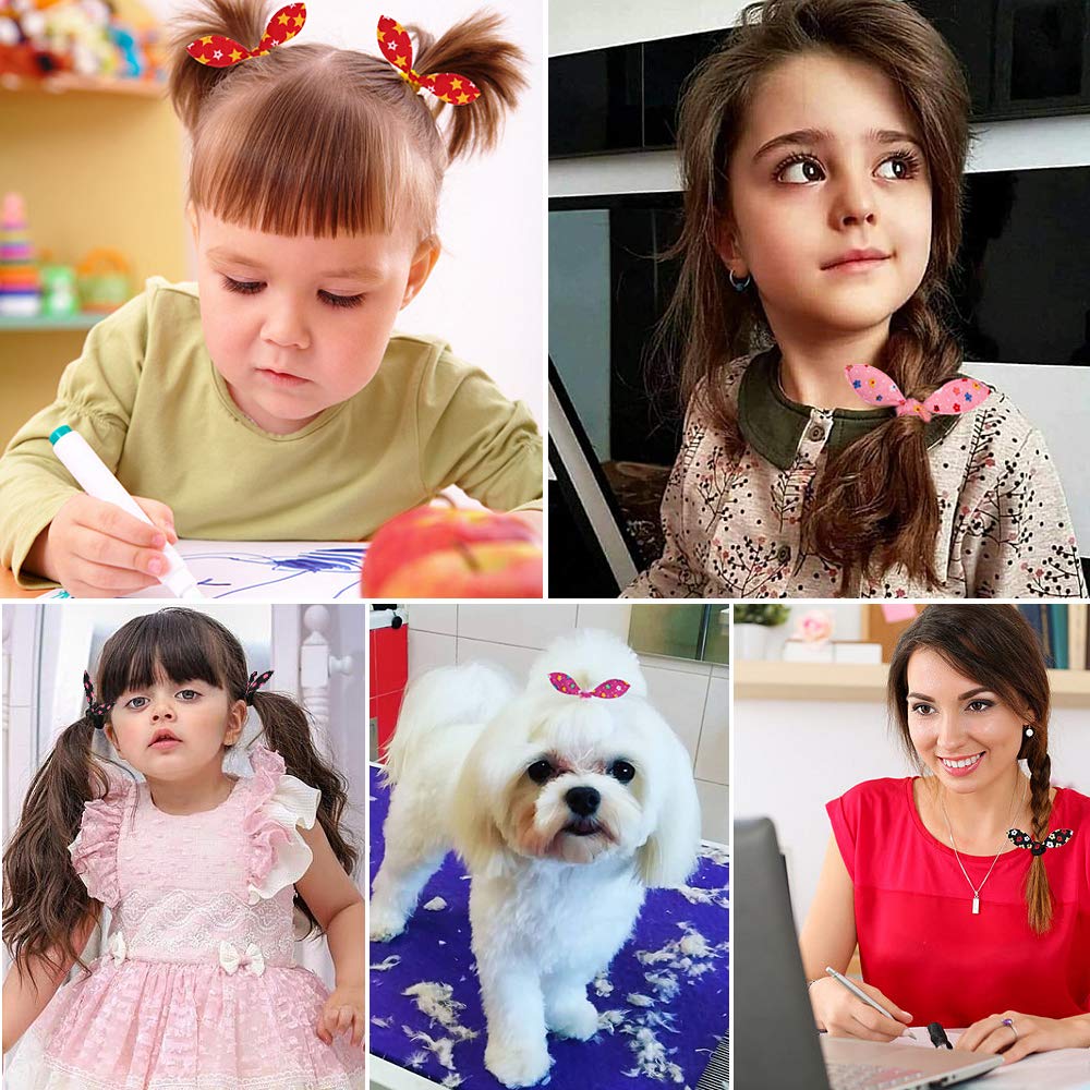 50/100Pcs Girls Elastic Hair Bands Kids Hair Accessories Children Cute Bow Hair Ties Ponytail Holder Headband Baby Rubber Band