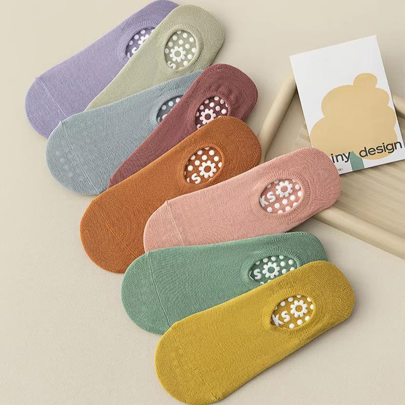 Solid Color Yoga Socks Anti Slip Women Professional Pilates Socks Combed Cotton Summer Floor Socks Gym Fitness Sports Sock