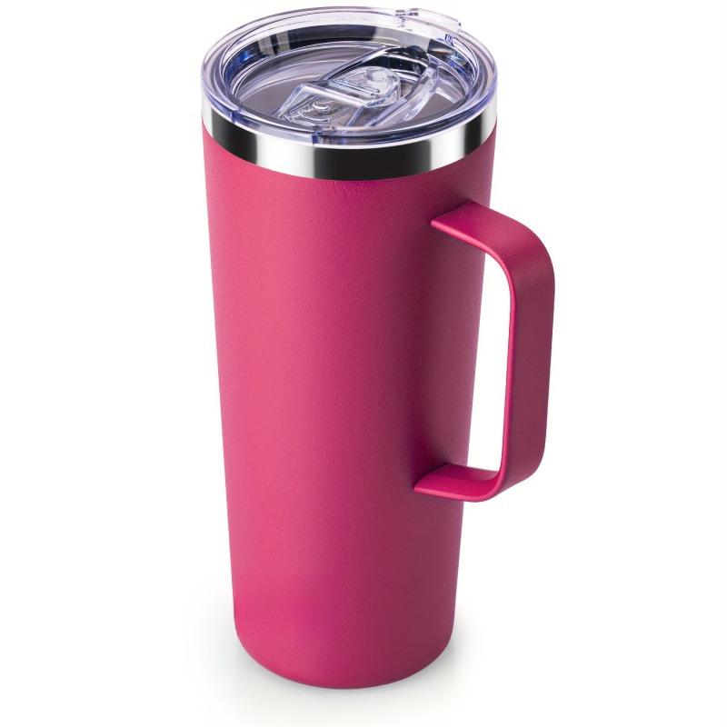 24oz Coffee Tumbler with Handle Lid Creative Thermos Hot Water Bottle Insulated Thermal Cup Stainless Steel Double Wall Car Mug