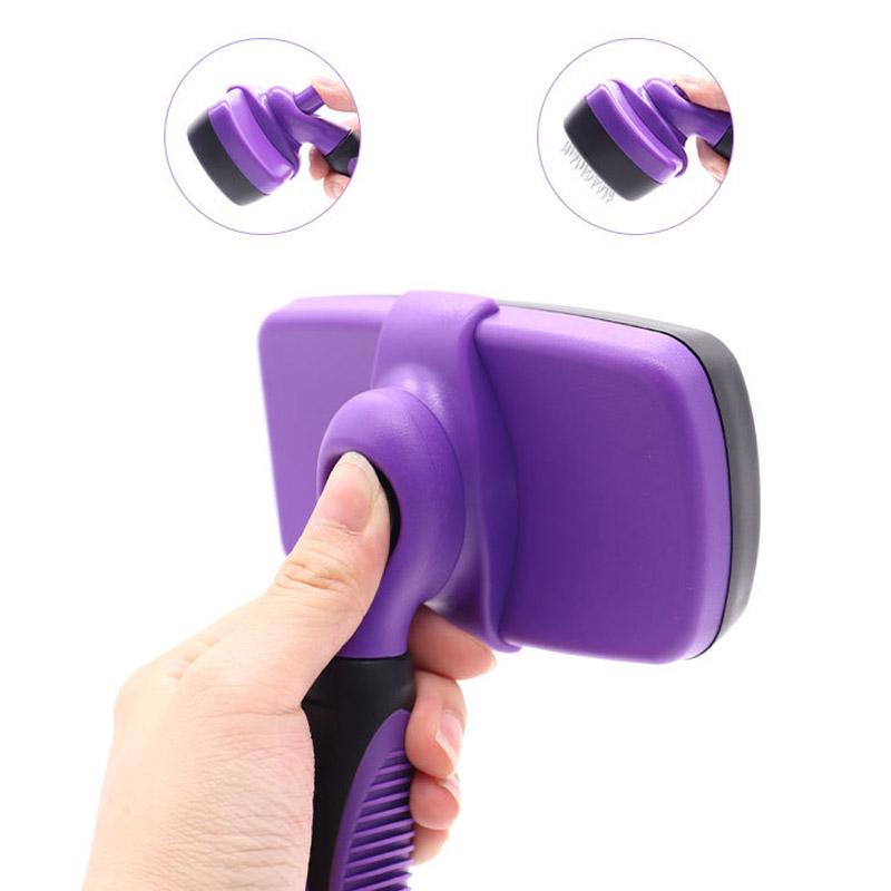 Tierhaarentferner Bürste, Selbst reinigende Slickerbürste Mit Click Clean Knopf, Ausdünnungswerkzeug Für Katzen Hunde, Wesentlicher Pflegekamm Für Lose Haare Entf