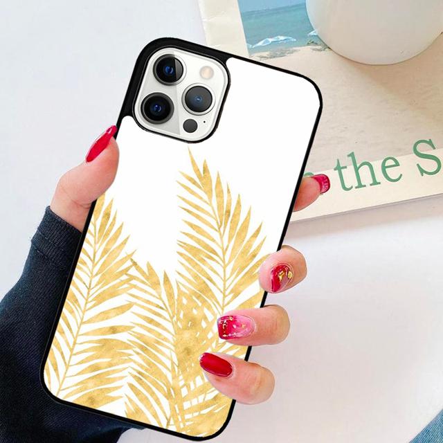 Watercolor Palm Leaves PINEAPPLE Phone Case Cover for iPhone 17 Air 16 15 14 13 11 12 Pro Max Plus Shell Coque