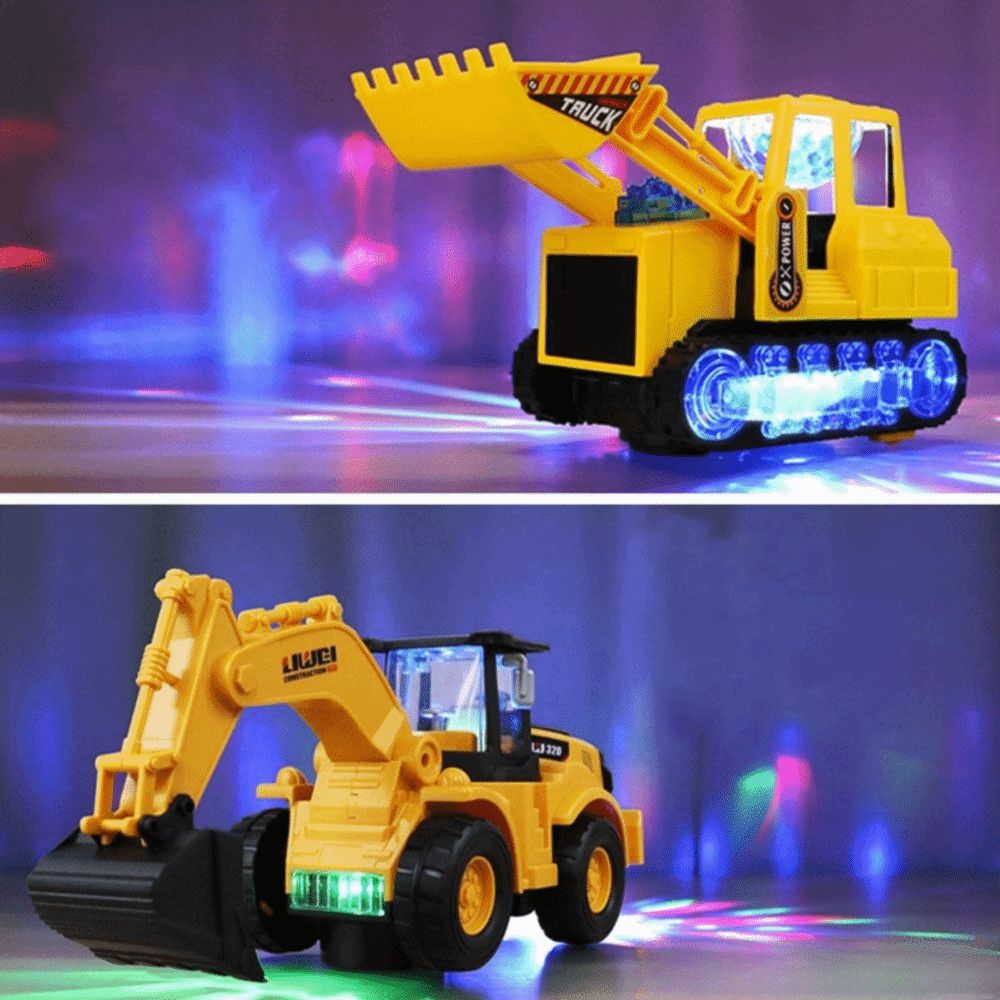 Colorful Music Electric Bulldozer Toy Lighting Effects Bulldozer Toy Kids Birthday Gifts