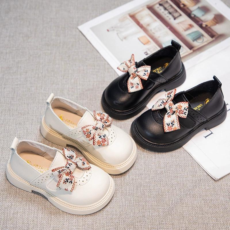 Girls' Small Leather Shoes Spring and Autumn Soft-soled Single Shoes Girls Bow Style Western Style Princess Shoes Children's Shoes