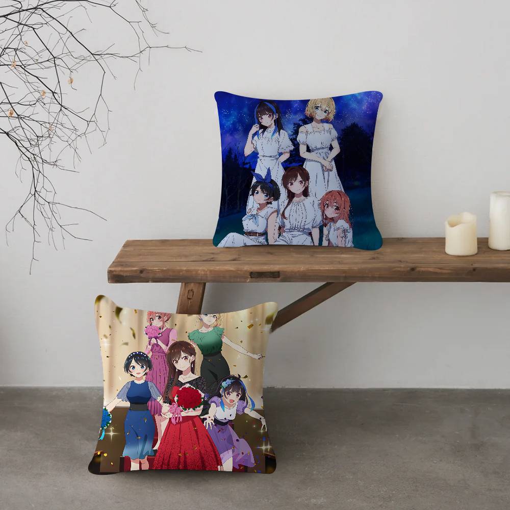 Anime R-Rent-A-Girlfriend Pillow Cushion Cover Pillowcase Living Room Sofa Home Decor Customized