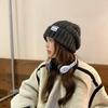 Pattern Letter Women Knit Hat With Acrylic Material And Wind Features Resistant
