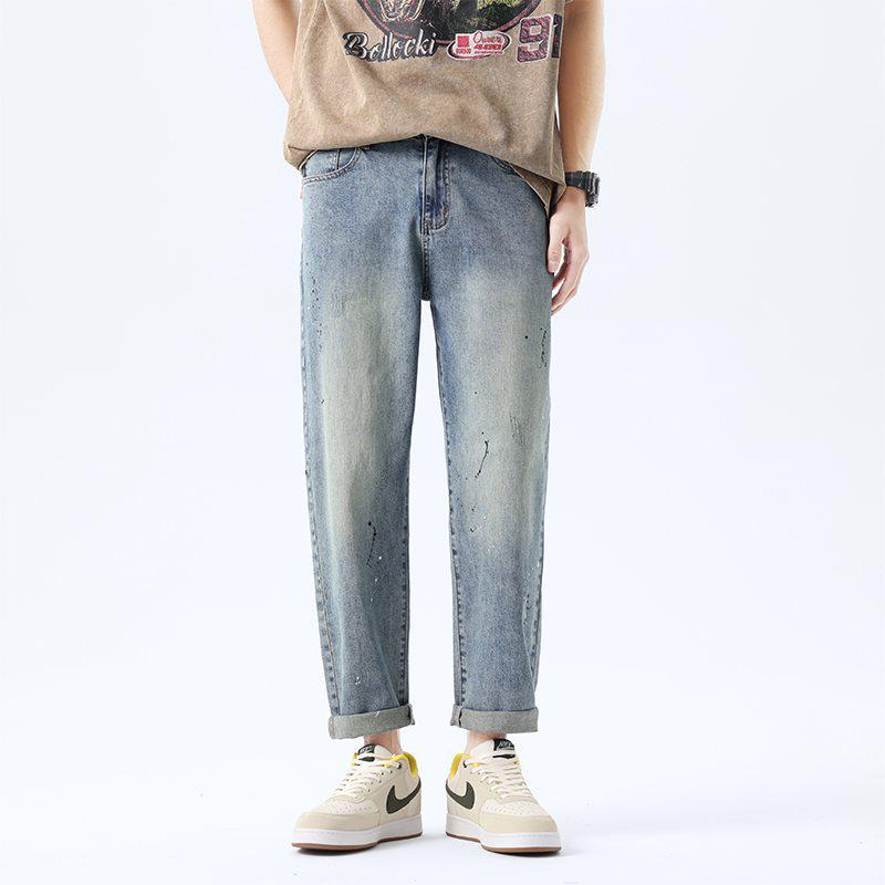 

Men s Comfortable Cotton Stretch Tapered Nine-Point Jeans - 2026 Spring/Summer Edition 28