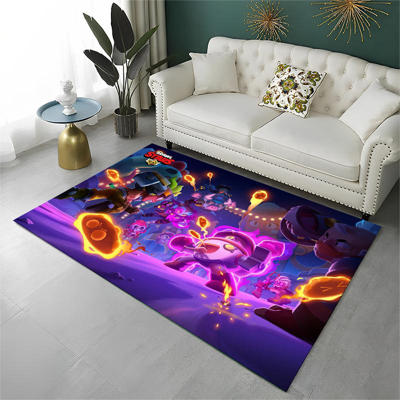 Cartoon B-Brawl Game Non-Slip Area Rug for Living Room,Bedroom,Playroom,Soft Carpet Floor Mat Home Decor Rug Kids Room Gift