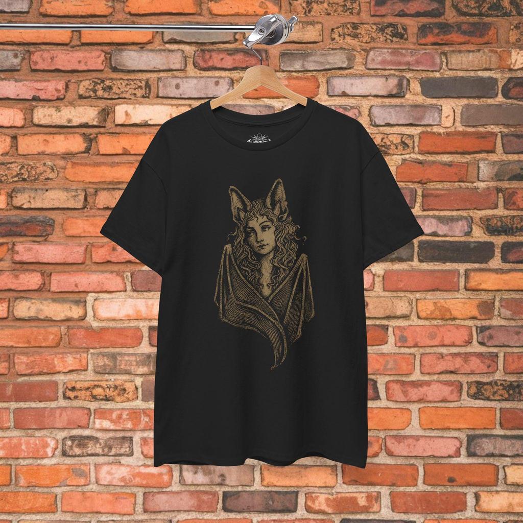 Bat Woman Shirt Gothic Bat Tee Creature of the Night Black T Shirt Goth Dark Academia Fantasy Horror Gift Bat Lover Witch Gift