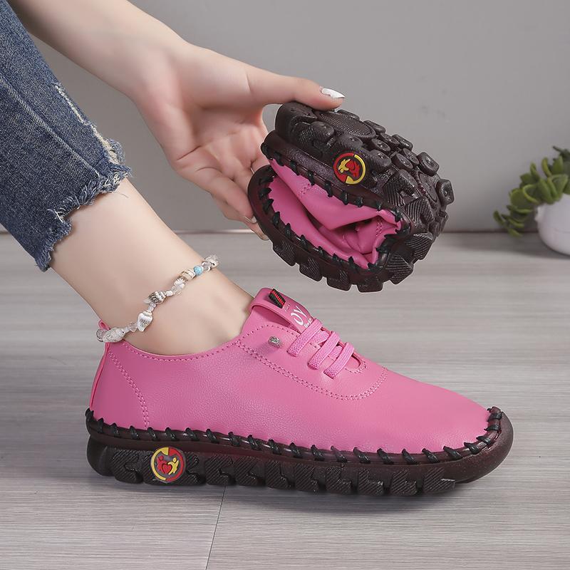 Zapatillas de Moda para Mujer Primavera Verano Nuevas Zapatillas Romanas de Suela Blanda Transpirables para Mujer Costuras Retro Suela de Magdalenas Tallas Grandes Zapatos para Mujer