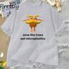 Save The Trees Eat Microplastics Funny Meme T Shirt Unisex Unisex Weirdcore Joke T-shirt Summer O Neck Short Sleeve Graphic T Shirts