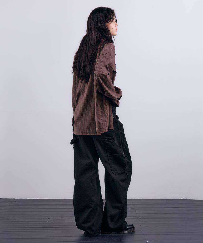 NUAKLE (W) Curve Utility Carpenter Pants_Black