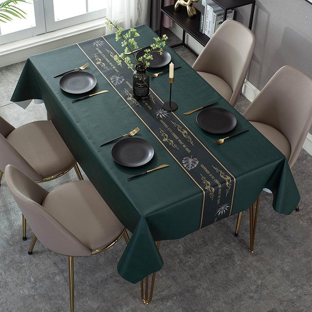 Neue Nordic Einfache Pu Tischdecke Öl Beweis Wasserdicht Waschen Kostenloser Haushalt Leder Verbrühen Tisch Matte Rechteckige Tischdecke