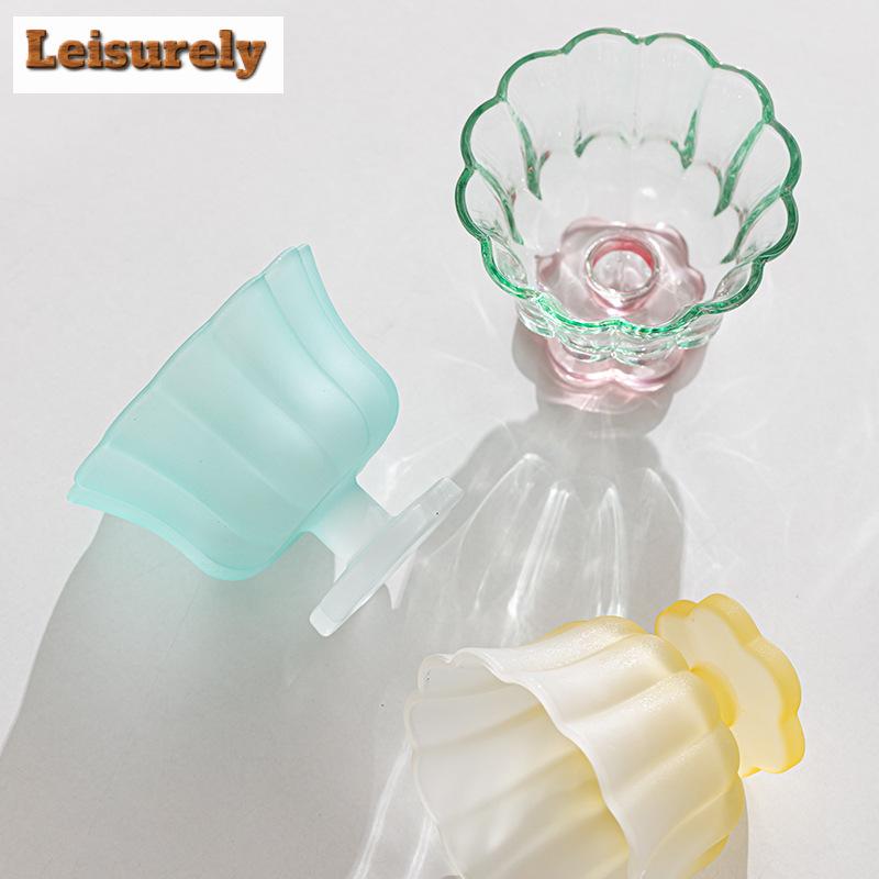 Creative Blossoms Peatl Glass Dessert Cup Home Transparent Water Fruit Bowl Tea Cake Holder Juice Mug Dish Tea Set Accessories