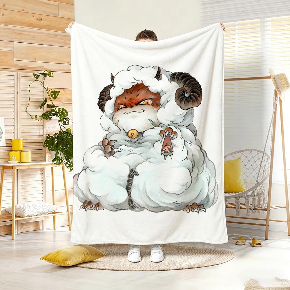 Cartoon S-Shan Hai Jing Beasts Throw Soft Warm Throw Blanket For Bedroom Living Room Bed Travel Camping Picnic Gift
