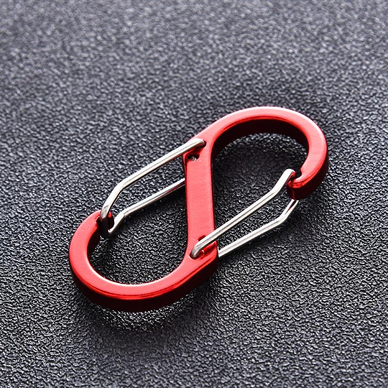 2pcs S Shape Carabiner Aluminum Alloy 8 Figure Clip for Outdoor Water Bottle Keychain Hooks hiking Fishing Hooks