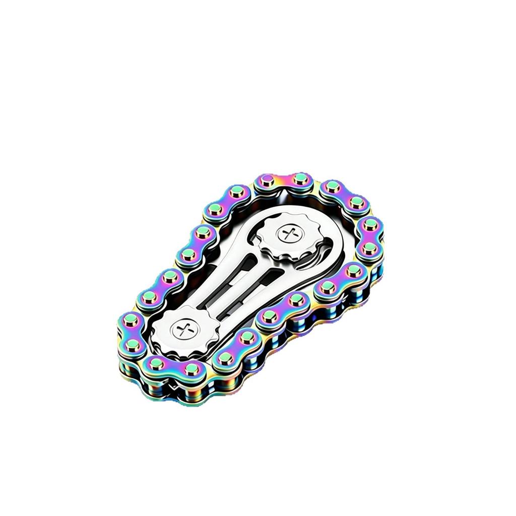 Adult Mechanical Flywheel Spinner: Decompression Toy with Interlocking Gears and Rotating Chain.