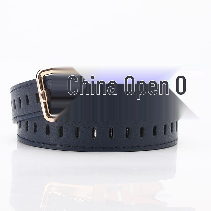 Trendy Women's Punch-Free Hollow Faux Leather Belt - Versatile Thin Belt for Dresses and Waist Decoration.